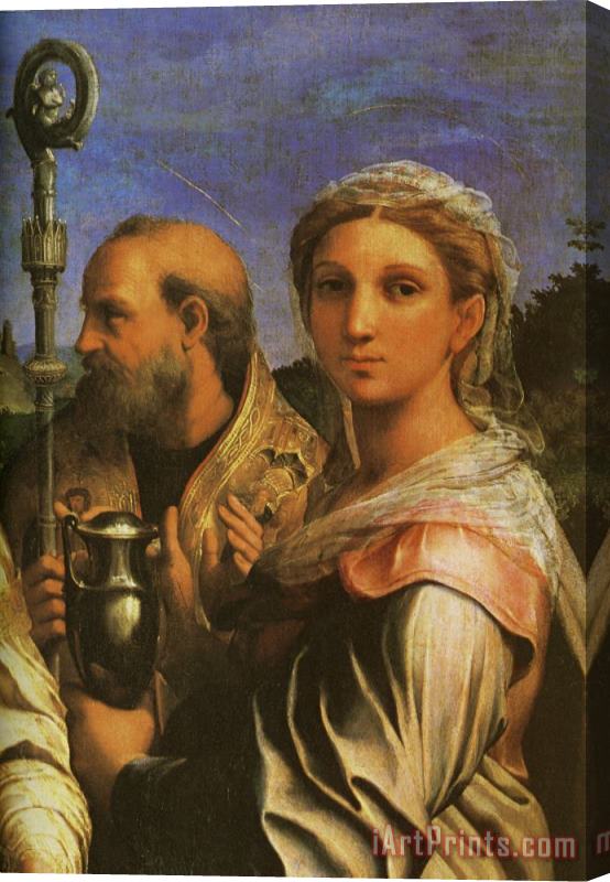Raphael St Cecilia with Sts Paul, John Evangelists, Augustine And Mary Magdalene [detail #1] Stretched Canvas Print / Canvas Art